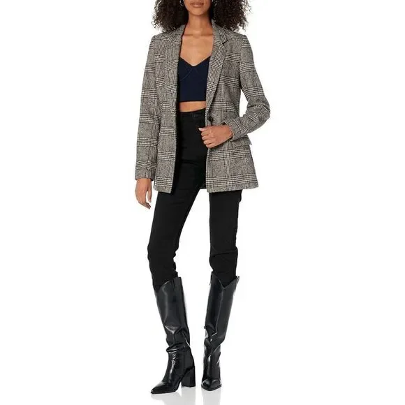 The Drop Women's Blake Tweed Plaid Long Blazer XL NWOT - Picture 8 of 12